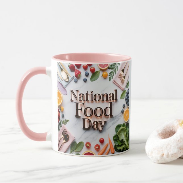 Taza combinada del Día Nacional de la Comida (Con donut)