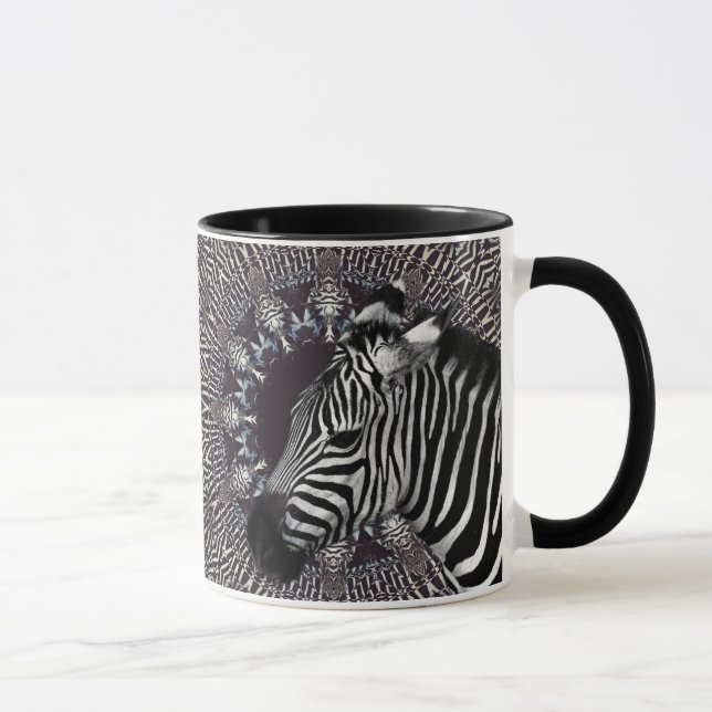Taza combinada del negro del arte de la cebra (Derecha)