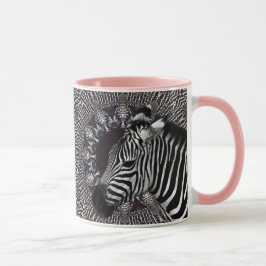 Taza combinada del rosa del arte de la cebra