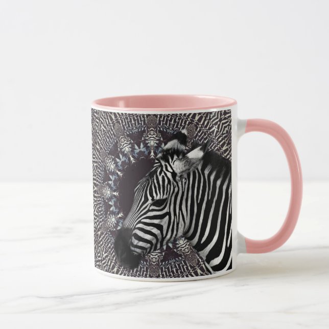 Taza combinada del rosa del arte de la cebra (Derecha)