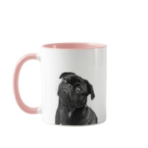 Taza combinada del rosa lindo negro del barro