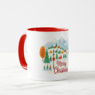 Taza combinada Merry Christmas – Pueblo invernal n