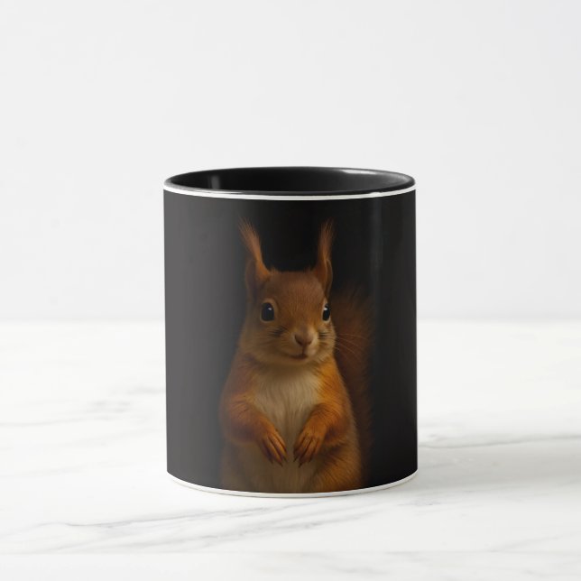 Taza combinada negra 4 Luxe con ardilla roja (Centro)