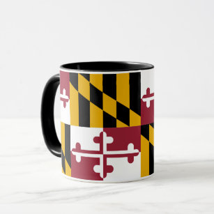 Taza combinada negra con la bandera de Maryland,