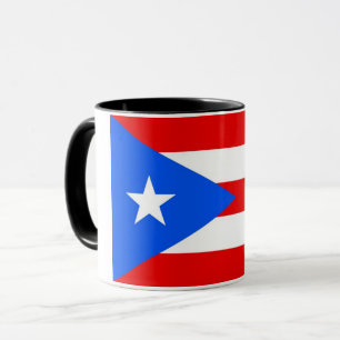 Taza combinada negra con la bandera de Puerto
