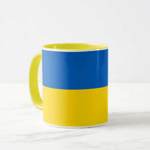 Taza combinada negra con la bandera de Ucrania