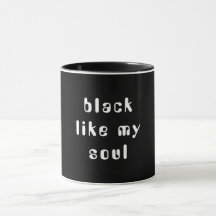 Taza combinada negra con tipografía