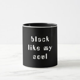 Taza combinada negra con tipografía