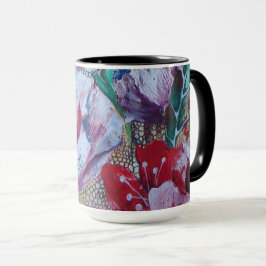 taza combinada negra "flora "