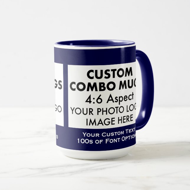 Taza combinada personalizada L. Navy 4:6 Marco de  (Anverso derecho)