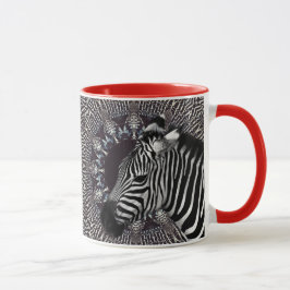Taza combinada roja del arte de la cebra