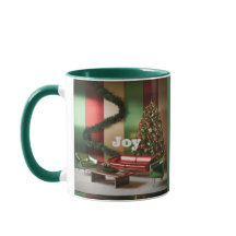 Taza combinada verde de alegría navideña MCM