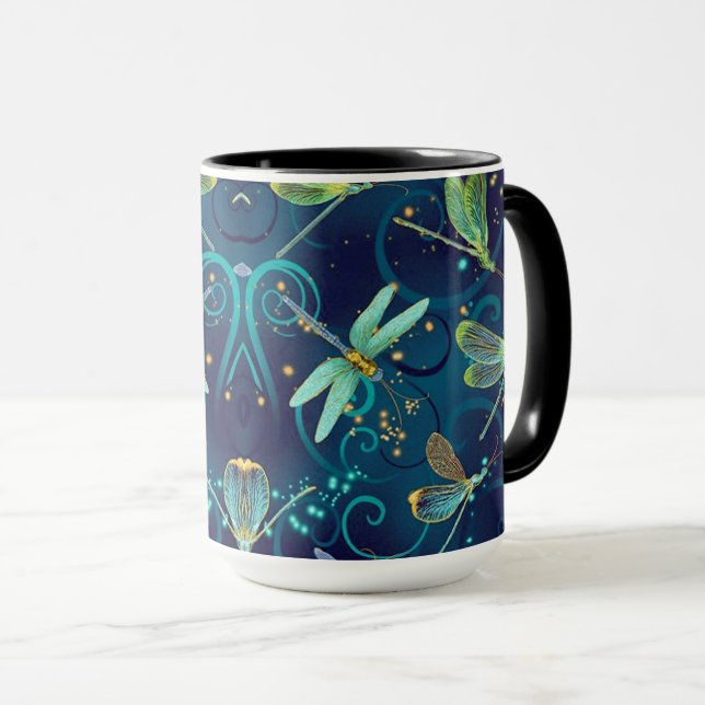 Taza Combinado Verde azulado de 15 oz (Anverso derecho)