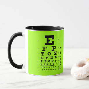 Taza Combinado verde y negro de la carta de ojo de la