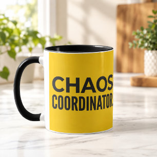 Taza Combo Amarillo y Negro Coordinadora de Caos