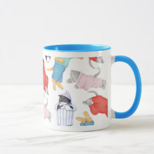 TAZA Combo Azul GATO Pijama