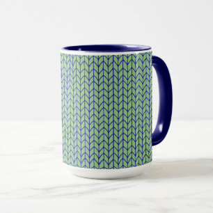 Taza Combo Azul Verde Tejido Azul Marino