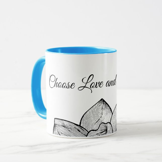 Taza Combo Botánico "Elige el Amor y la Bondad" (Anverso izquierdo)