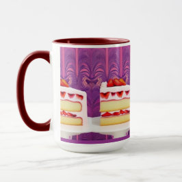 Taza Combo de arte generativo con tarta de fresa