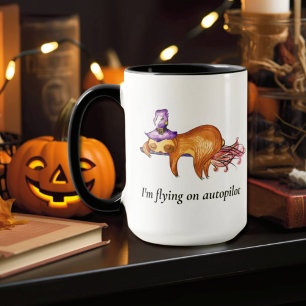 Taza Combo de bruja divertida y voladora, Mug de 15 oz