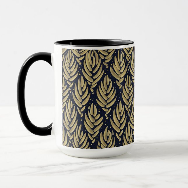 Taza Combo de Hoja Dorada Elegante (Izquierda)