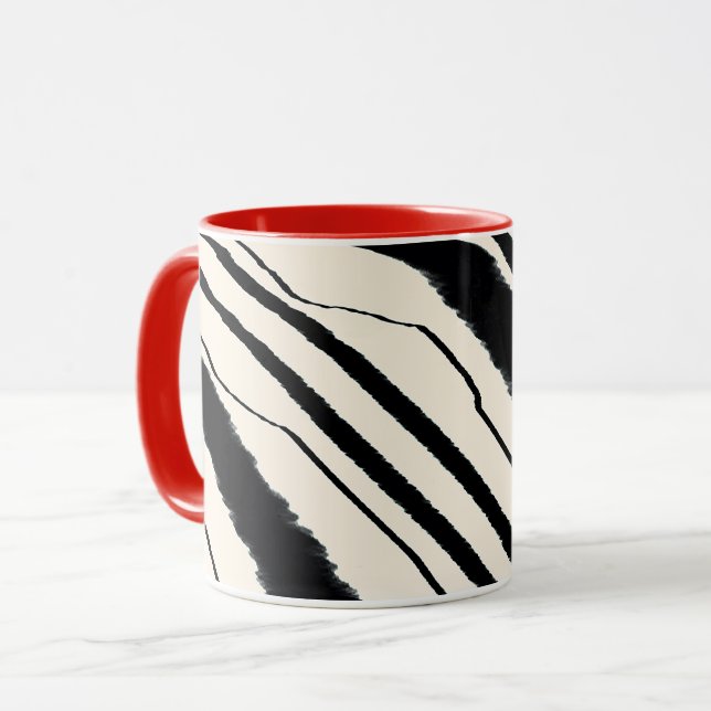 Taza Combo de impresión de animales blancos rojos (Anverso izquierdo)
