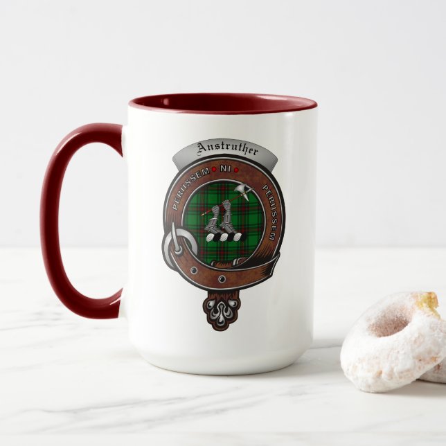 Taza Combo de la placa de clan Anstruther 15oz Mug (Con donut)