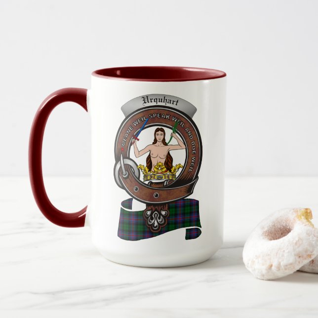 Taza Combo de la placa del clan Urquhart 15oz Mug (Con donut)