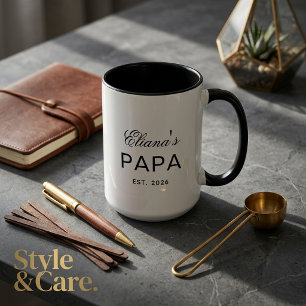 Taza Combo de Papá Personalizada con Texto Persona