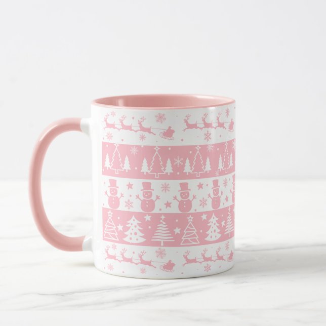 Taza Combo de regalos de invierno de Navidades rosados  (Izquierda)