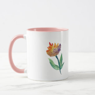 Taza Combo de Ringer de Acuarela de Flor