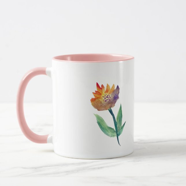 Taza Combo de Ringer de Acuarela de Flor (Izquierda)