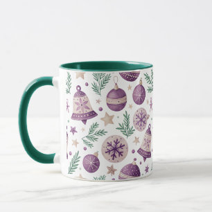 Taza Combo – Diseño Navideño Morado Caprichoso