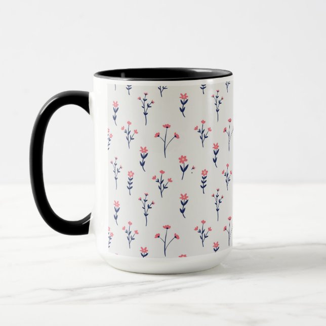 Taza Combo floral de primavera de patrón de flor (Izquierda)