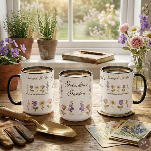 Taza Combo Flores de Cumpleaños y Nombres del Jard