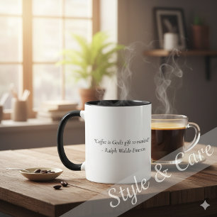 Taza Combo gráfico de cita de café personalizada