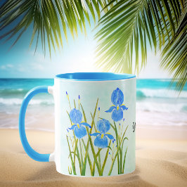 Taza Combo Iris Azules con Texto