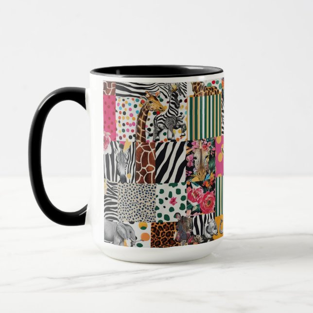 Taza Combo Mug 15 oz - Colorido Safari Animal Print (Izquierda)
