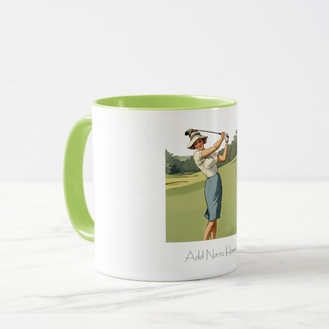Taza Combo Mug de Vintage Golfer personalizado (Anverso izquierdo)