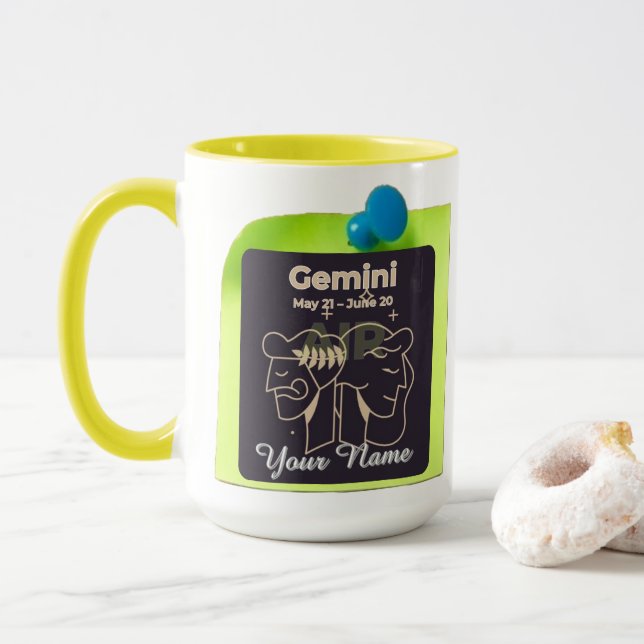 Taza Combo Mug M03 ¡Pinned MyZodiac! Géminis (Con donut)