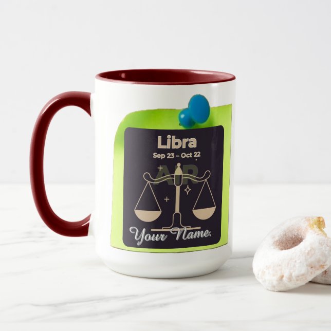 Taza Combo Mug M07 ¡Pinned MyZodiac! Libra (Con donut)