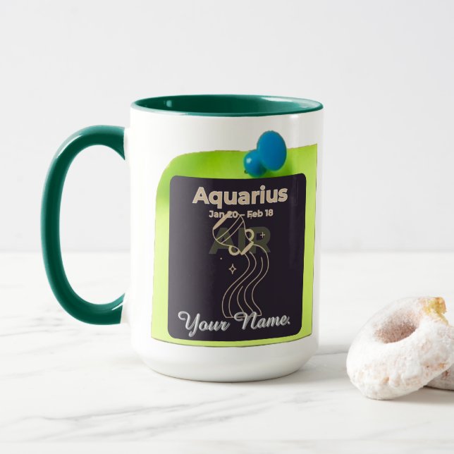 Taza Combo Mug M11 ¡Pinned MyZodiac! Acuario (Con donut)