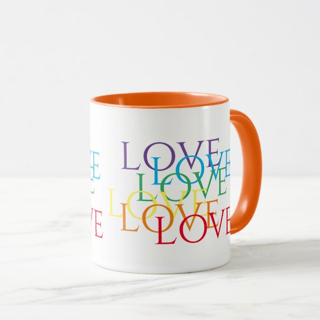 Taza Combo Naranja Amor de Arcoíris (Anverso derecho)