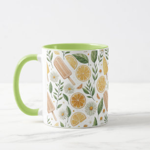 Taza Combo – Paleta de Limón y Patrón Floral de Ma