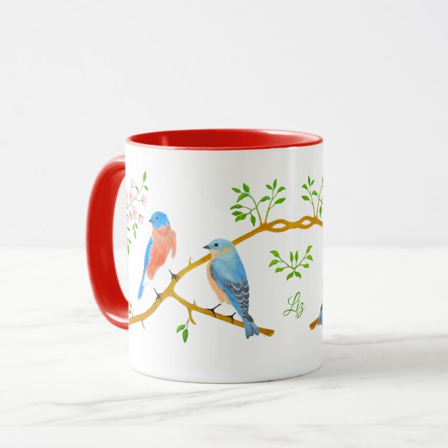 Taza Combo Petirrojos Azules Rojos (Anverso izquierdo)