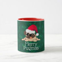 Taza Combo Pug de Navidad
