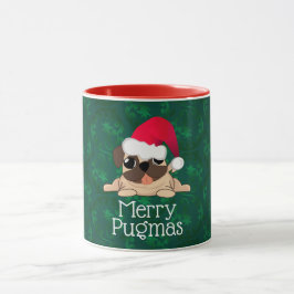 Taza Combo Pug de Navidad