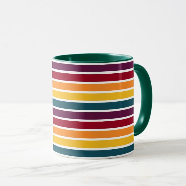 Taza Combo Rayas Verdes Oscuras de Sunset (Anverso derecho)