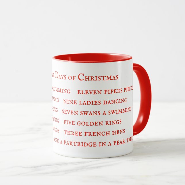 Taza Combo Roja de 12 DÍAS LETRA (Anverso derecho)