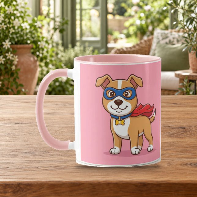 Taza Combo Rosa Héroe Perro Súper (Subido por el creador)